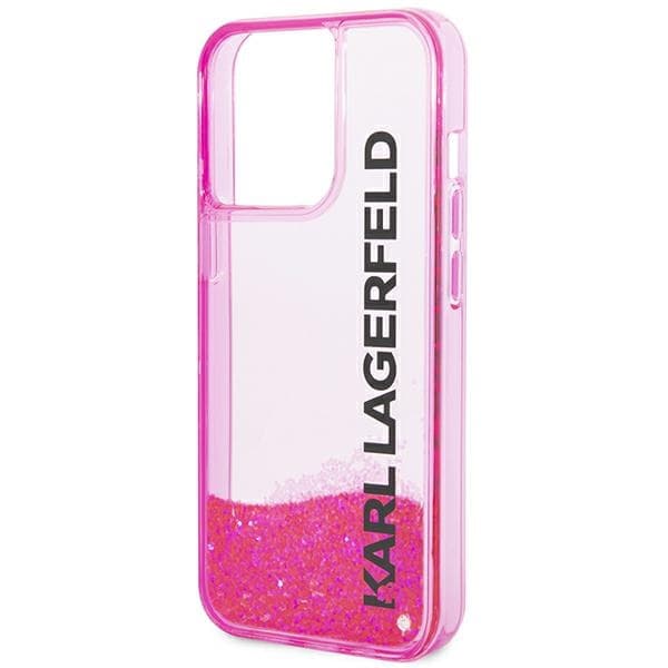 Ovitek Karl Lagerfeld Liquid Glitter Elong za iPhone 14 Pro Max, roza 6