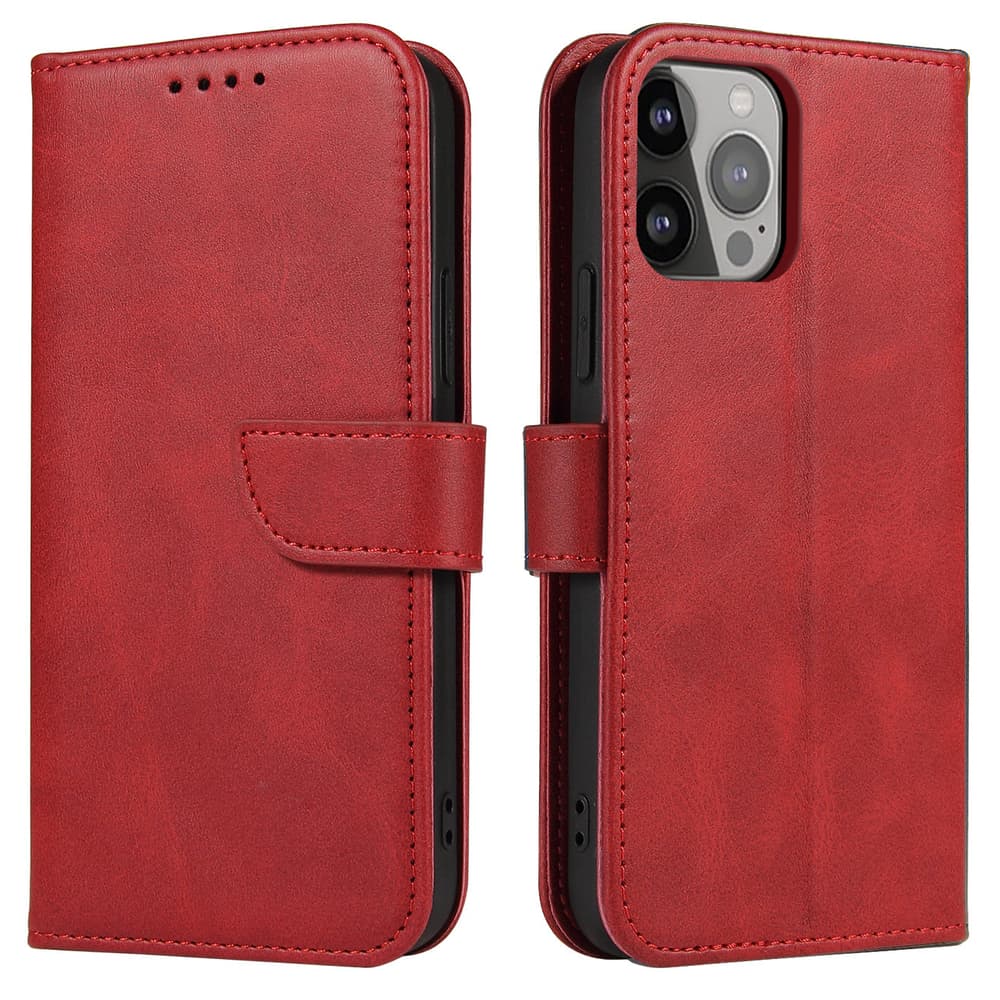Denarnica etui za iPhone 15 Pro Max Hurtel Magnet Case - rdeča