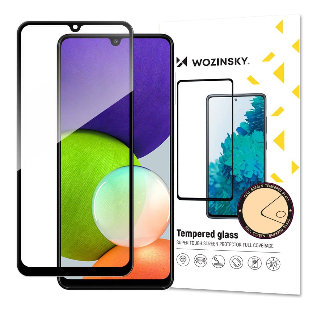 Wozinsky Zaščitno steklo Full Glue za Samsung Galaxy A22 4G, črno