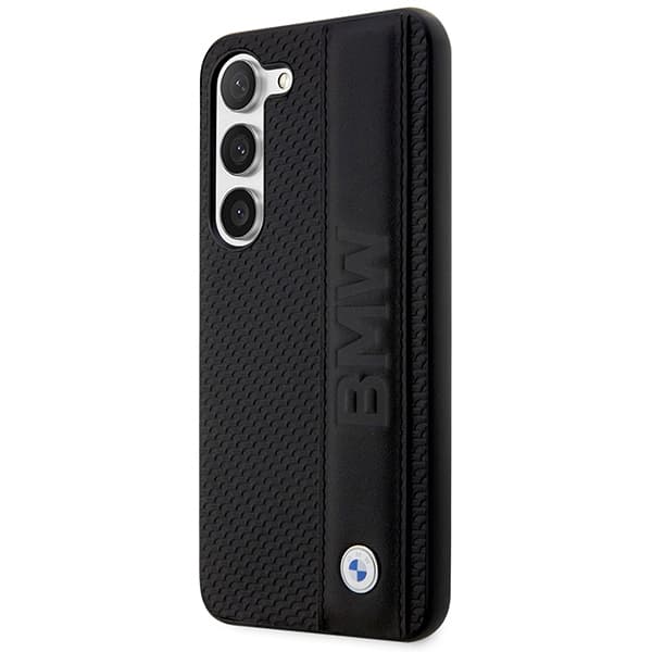 BMW ovitek za Samsung S23+ Leather Textured & Stripe, črn 2