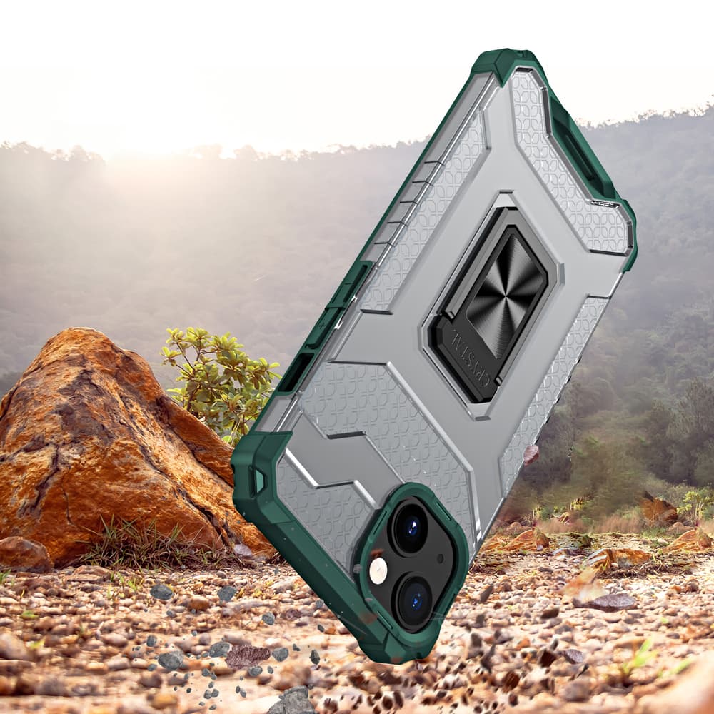 Hurtel Crystal Ring ohišje za iPhone 13 mini, zeleno 4