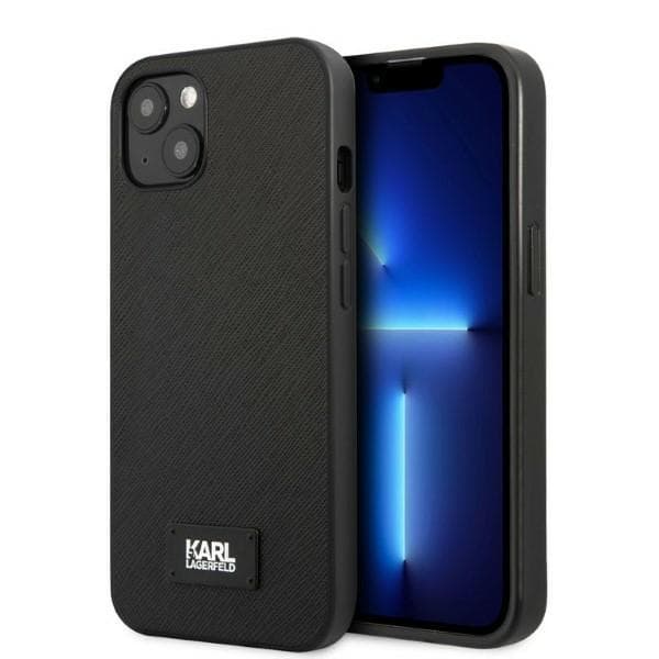 Karl Lagerfeld Saffiano Plaque ovitek za iPhone 13 mini (5.4") - črn