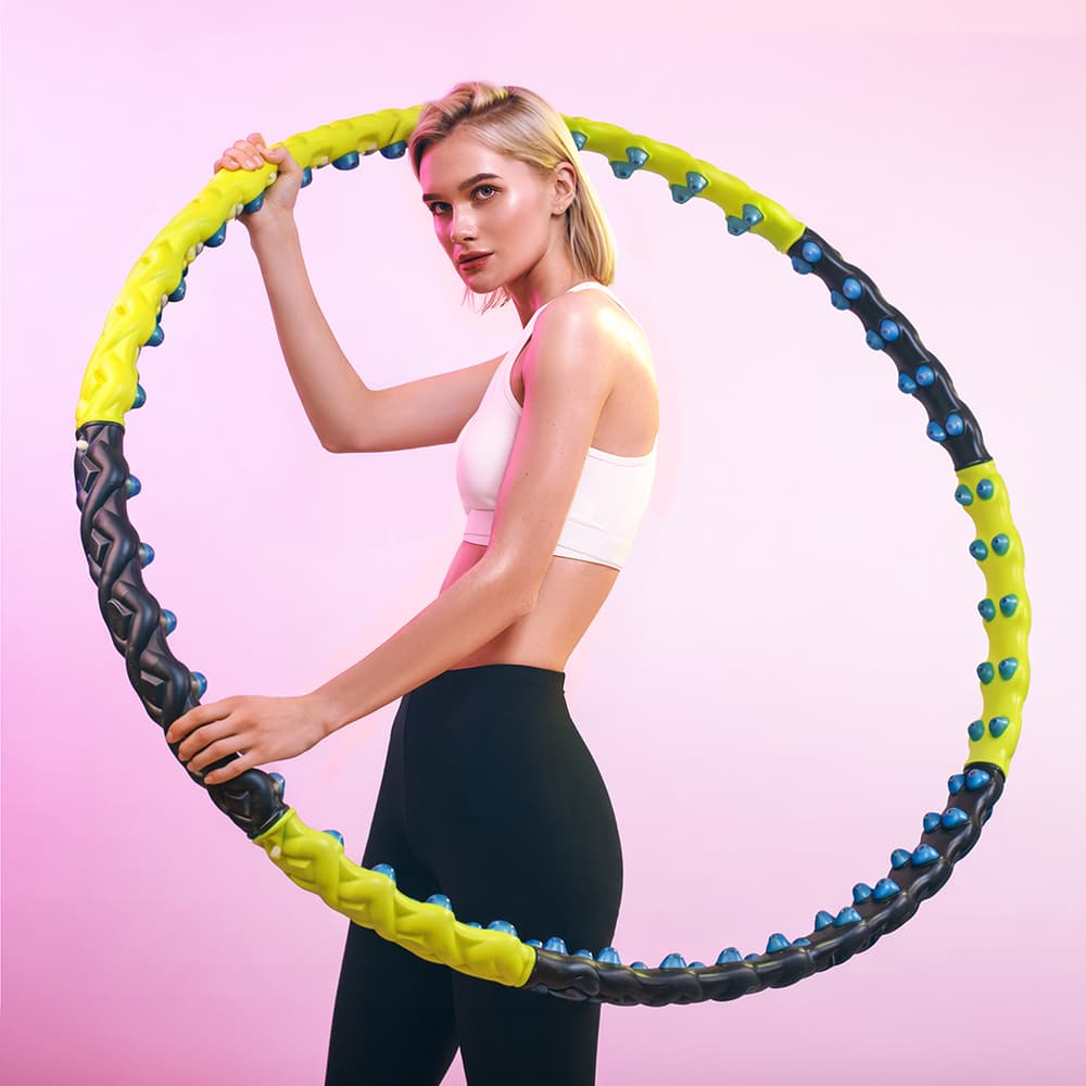 Wozinsky WHH-110 Hula Hoop z masažnimi izrastki - Črno-rumena 4