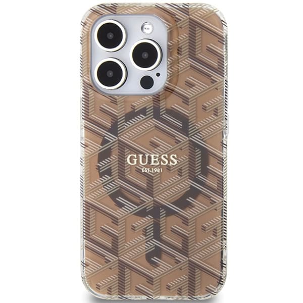 Guess IML GCube MagSafe etui za iPhone 15 Pro Max - rjava 3