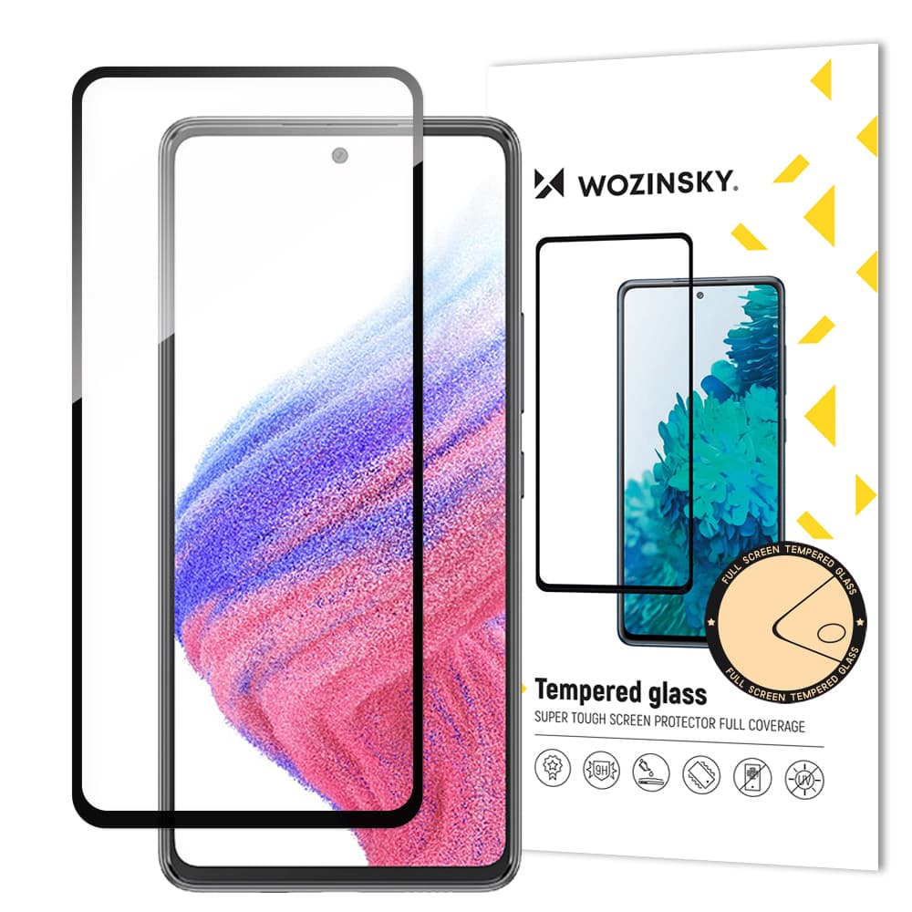 Wozinsky Full Glue kaljeno steklo za Samsung Galaxy A54 5G s črnim okvirjem