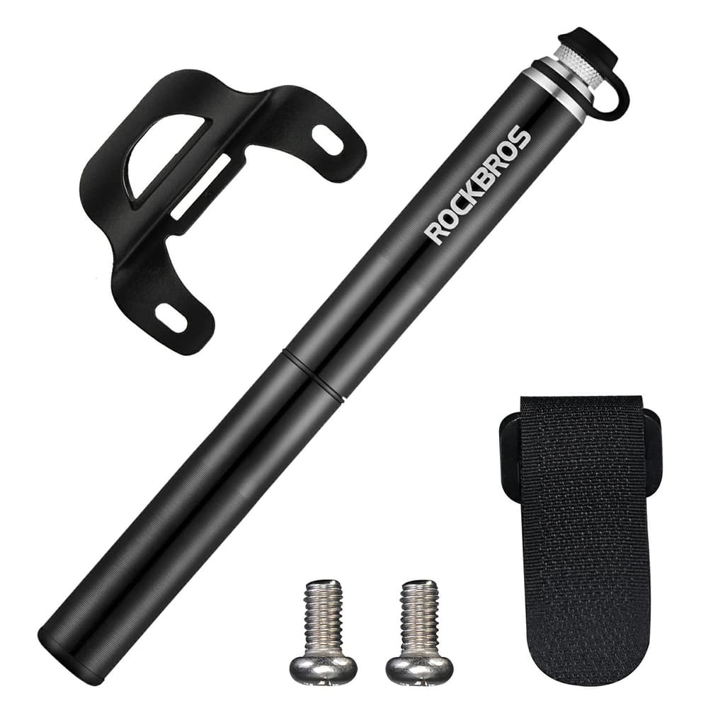 Rockbros JG-PB-004 lahka kolesarska tlačilka z merilnikom tlaka, črna