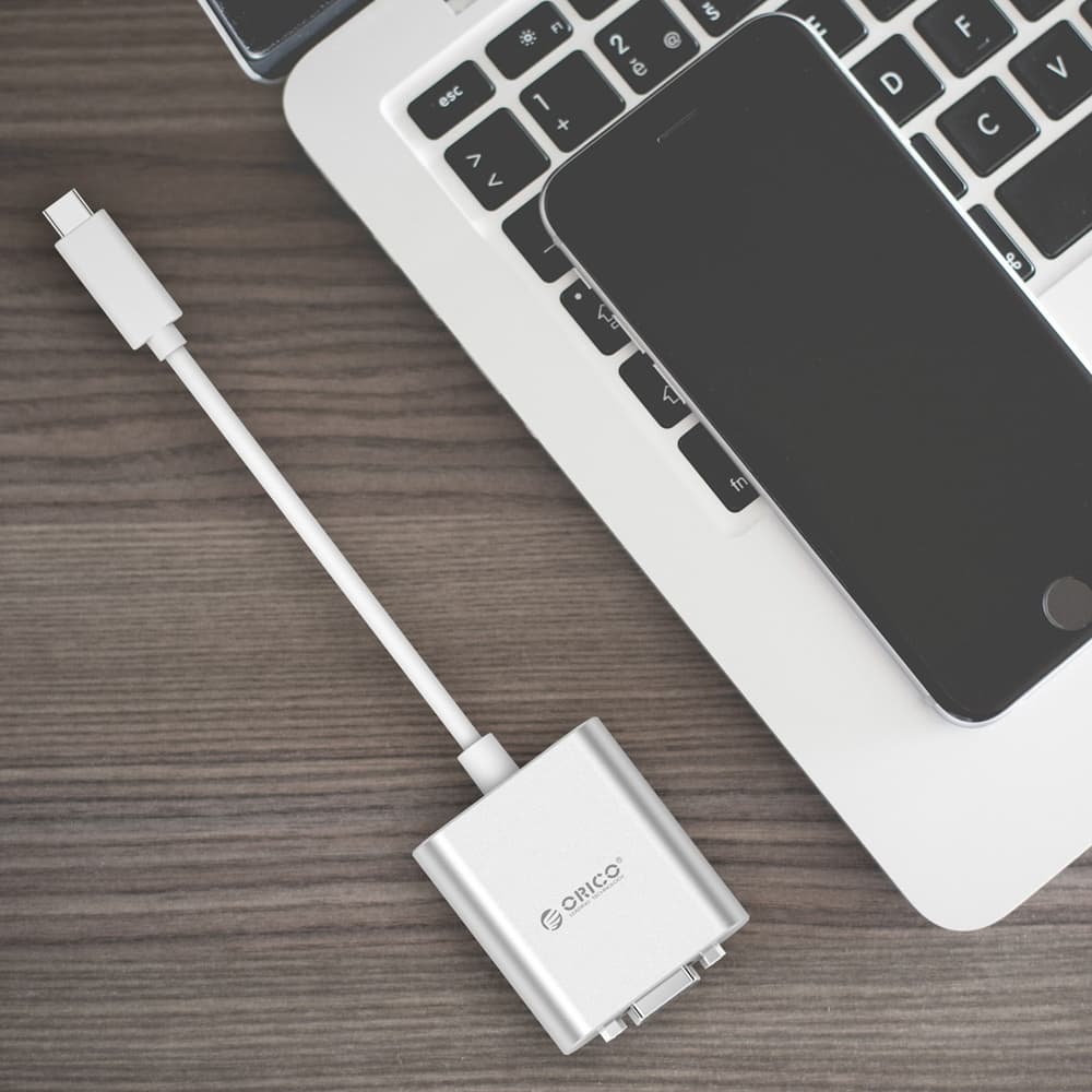 Orico PTAV adapter USB-C na VGA + 3.5mm audio, 0.15m - srebrna 5