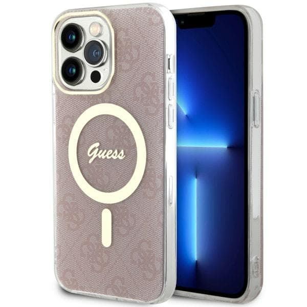 Ovitek Guess 4G MagSafe za iPhone 14 Pro Max, roza