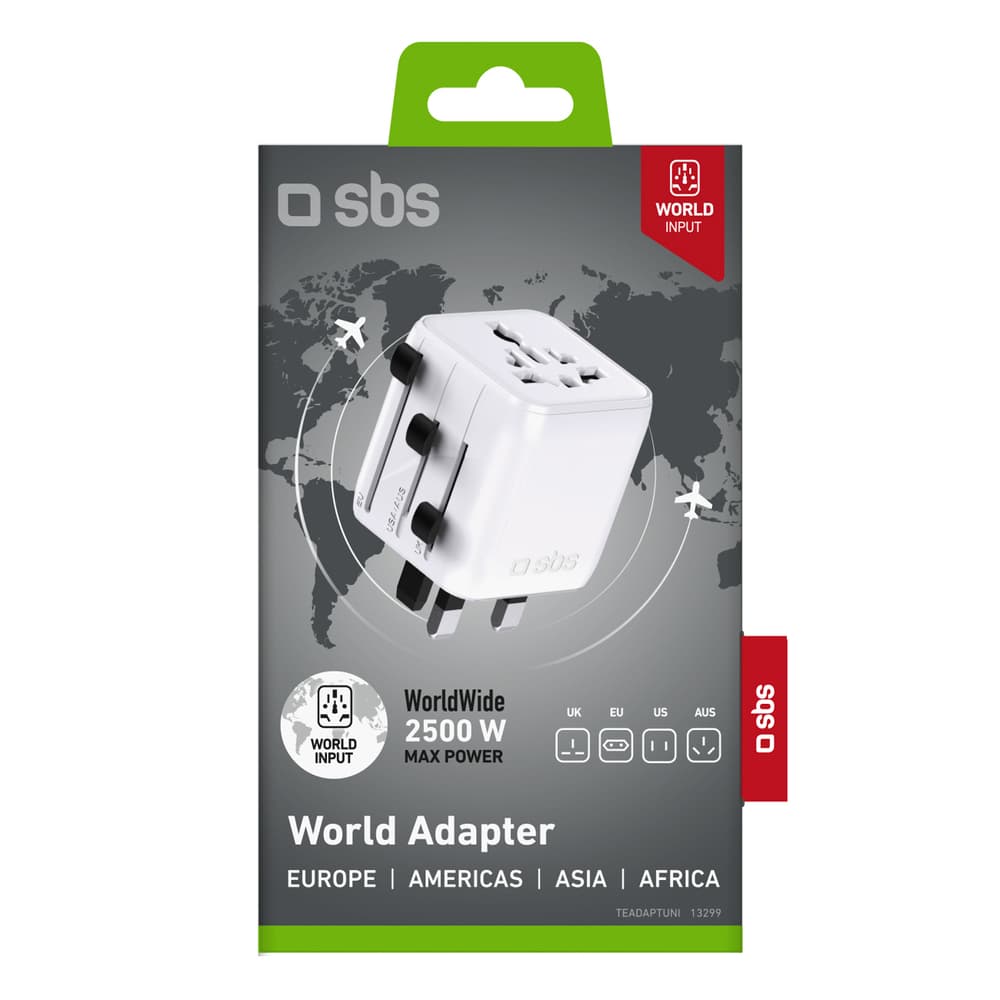 SBS TEADAPTUNI univerzalni potovalni adapter (bel) 2