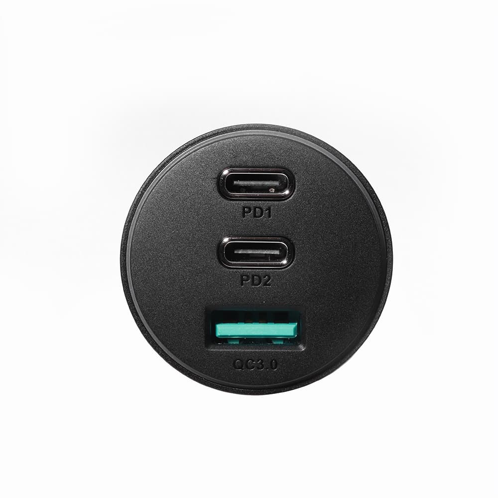 Joyroom 70W avtomobilski polnilnik, 3 vrata (USB, 2x USB C), črn 3