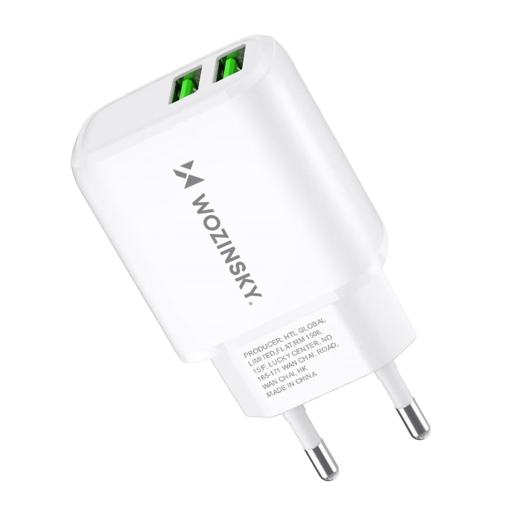 Wozinsky CUWCW 2.4A stenski polnilec, 2xUSB-A, bel 3