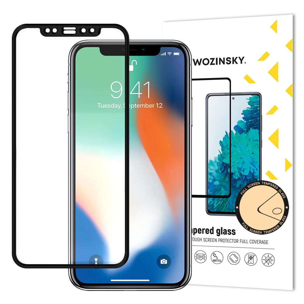 Wozinsky kaljeno steklo Full Glue z okvirjem za iPhone XR / 11 (črno)