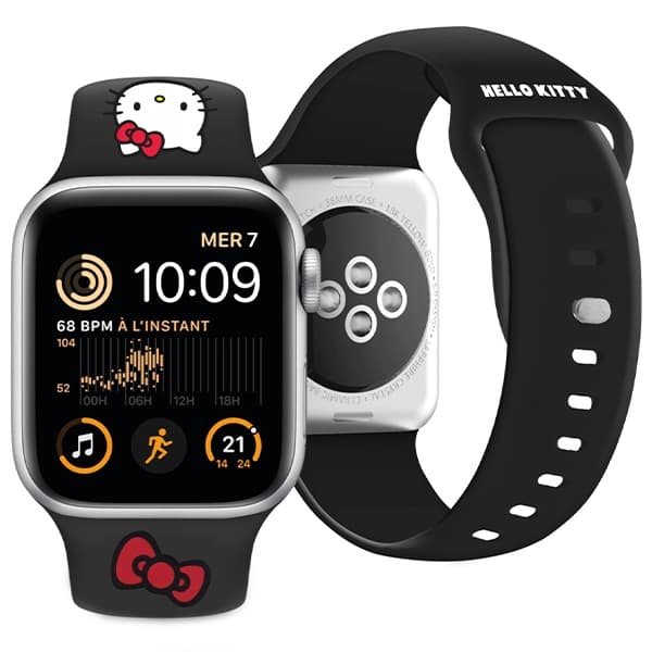Hello Kitty silikonski trak za Apple Watch 42/44/45/49mm - črna 4