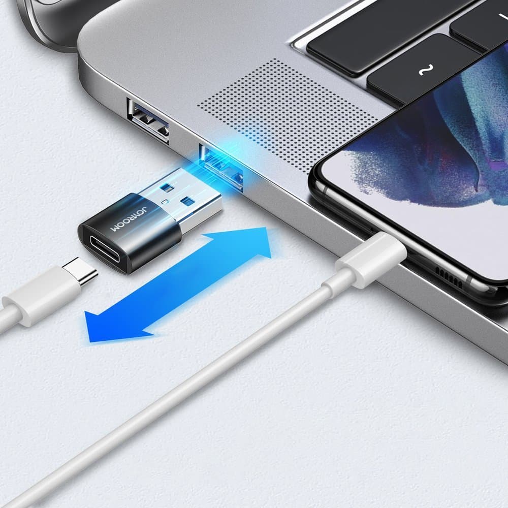 Joyroom adapter USB-C (ženski) na USB-A (moški) 2 kosa, črn 2