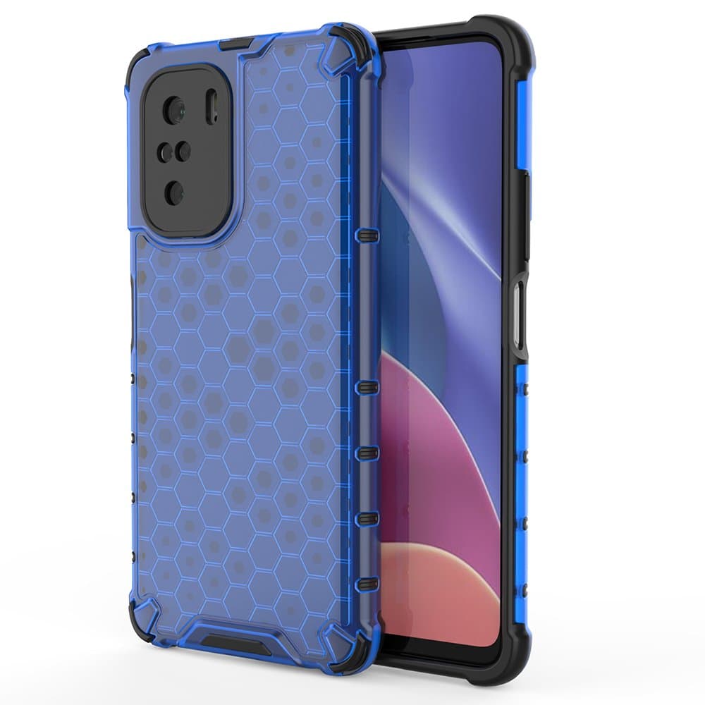 Honeycomb ovitek z odbijačem za Xiaomi Redmi K40 Pro+/K40 Pro/K40/Poco F3, moder