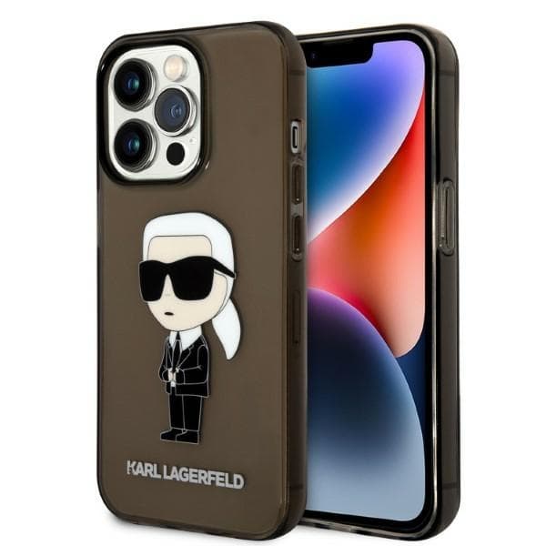 Etui Karl Lagerfeld Ikonik Karl za iPhone 14 Pro - črni