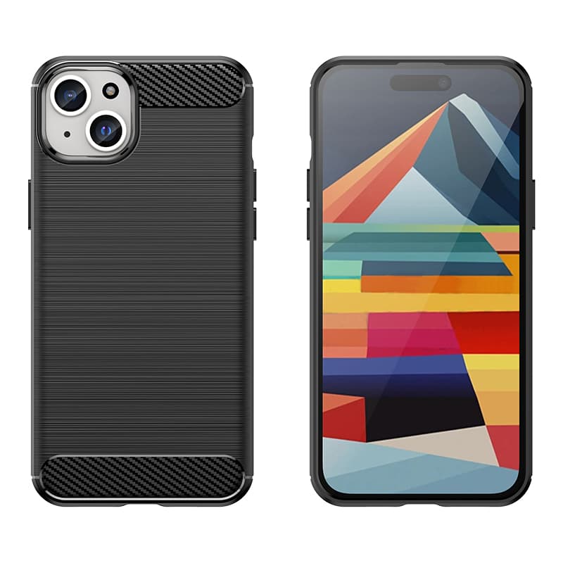 Prožen ovitek za iPhone 15 Plus Hurtel Carbon Case - moder 5