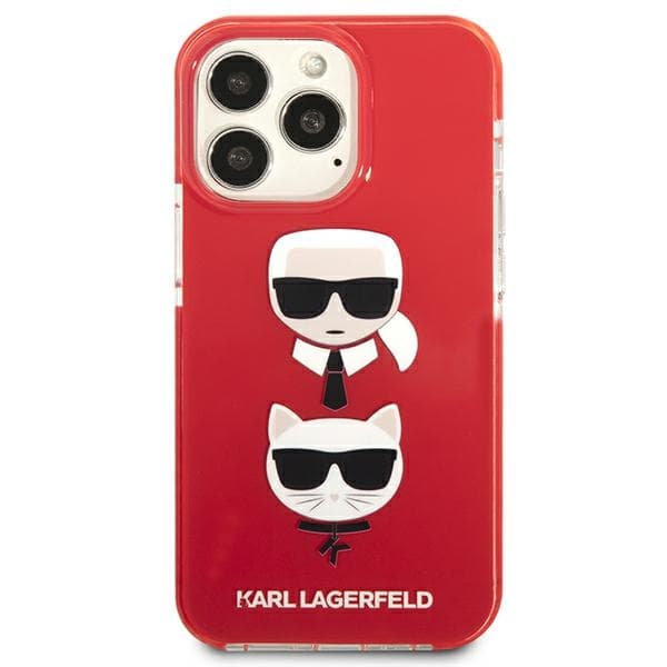 Karl Lagerfeld Karl&Choupette Head ovitek za iPhone 13 Pro / 13 - Rdeča 3