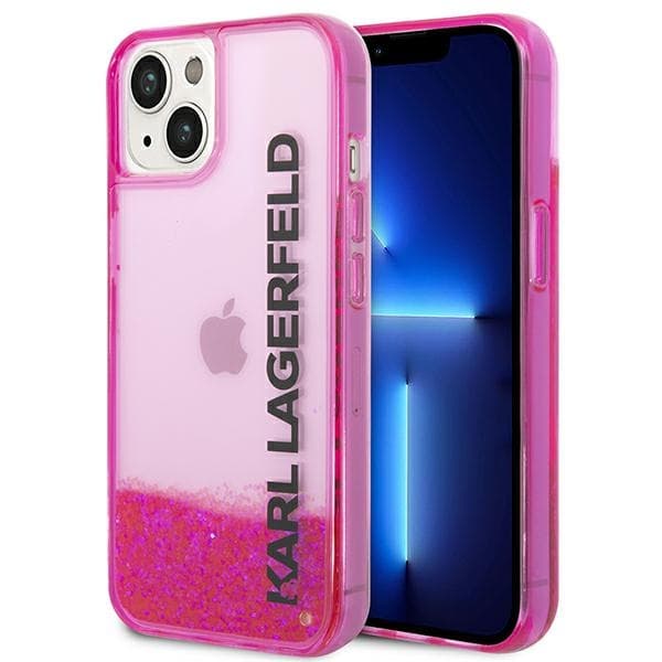Karl Lagerfeld Liquid Glitter Elong etui za iPhone 14 Plus - roza