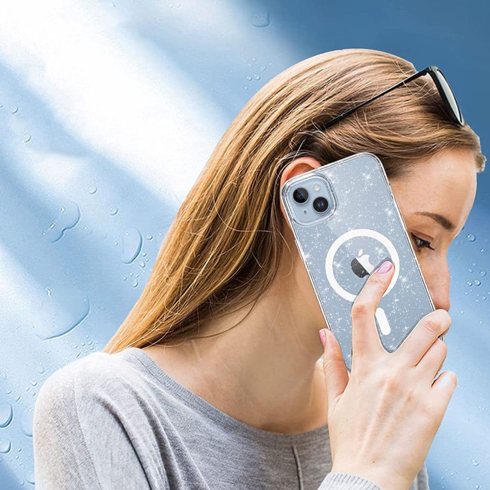 Tech-Protect FlexAir Hybrid MagSafe etui za iPhone 13/14 - Clear Glitter 5