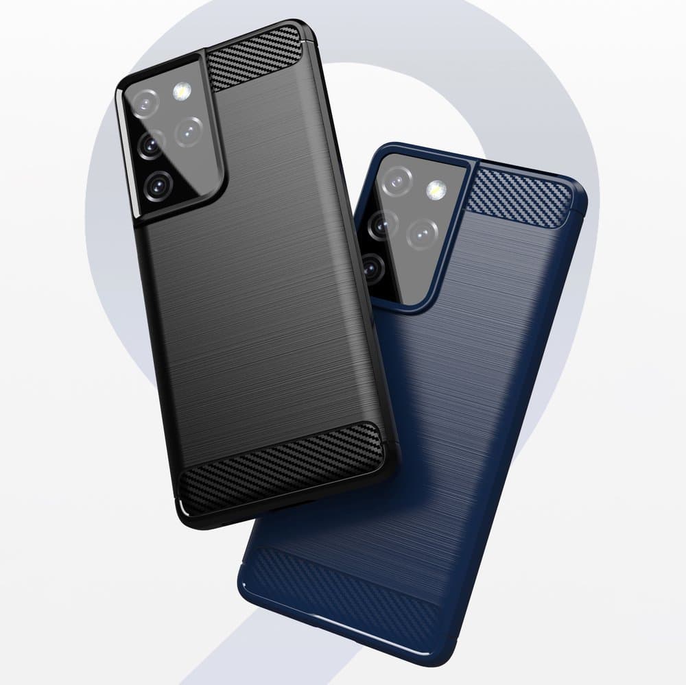 Carbon Case ovitek za Samsung Galaxy S21 Ultra 5G - Modra 6