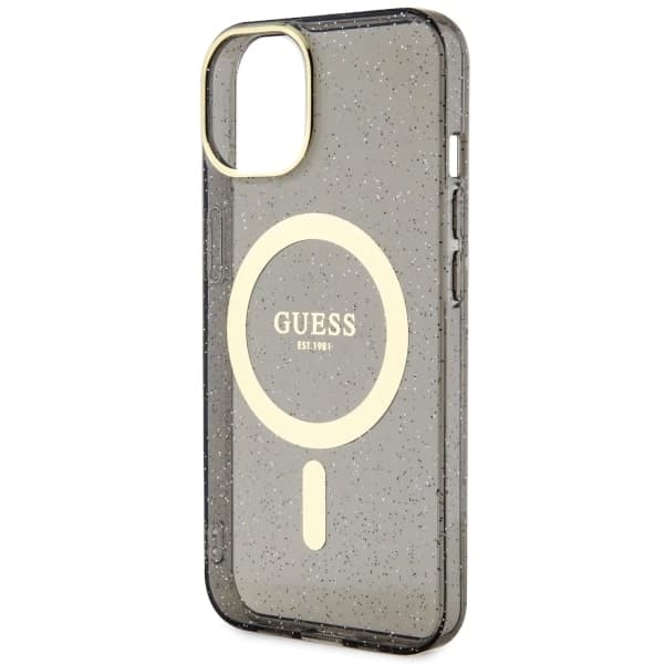 Ovitek Guess Glitter Gold MagSafe za iPhone 14 Plus 6.7" – črn 6