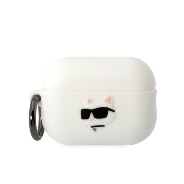 Karl Lagerfeld ovitek za AirPods Pro 2 Silicone Choupette Head 3D, bela