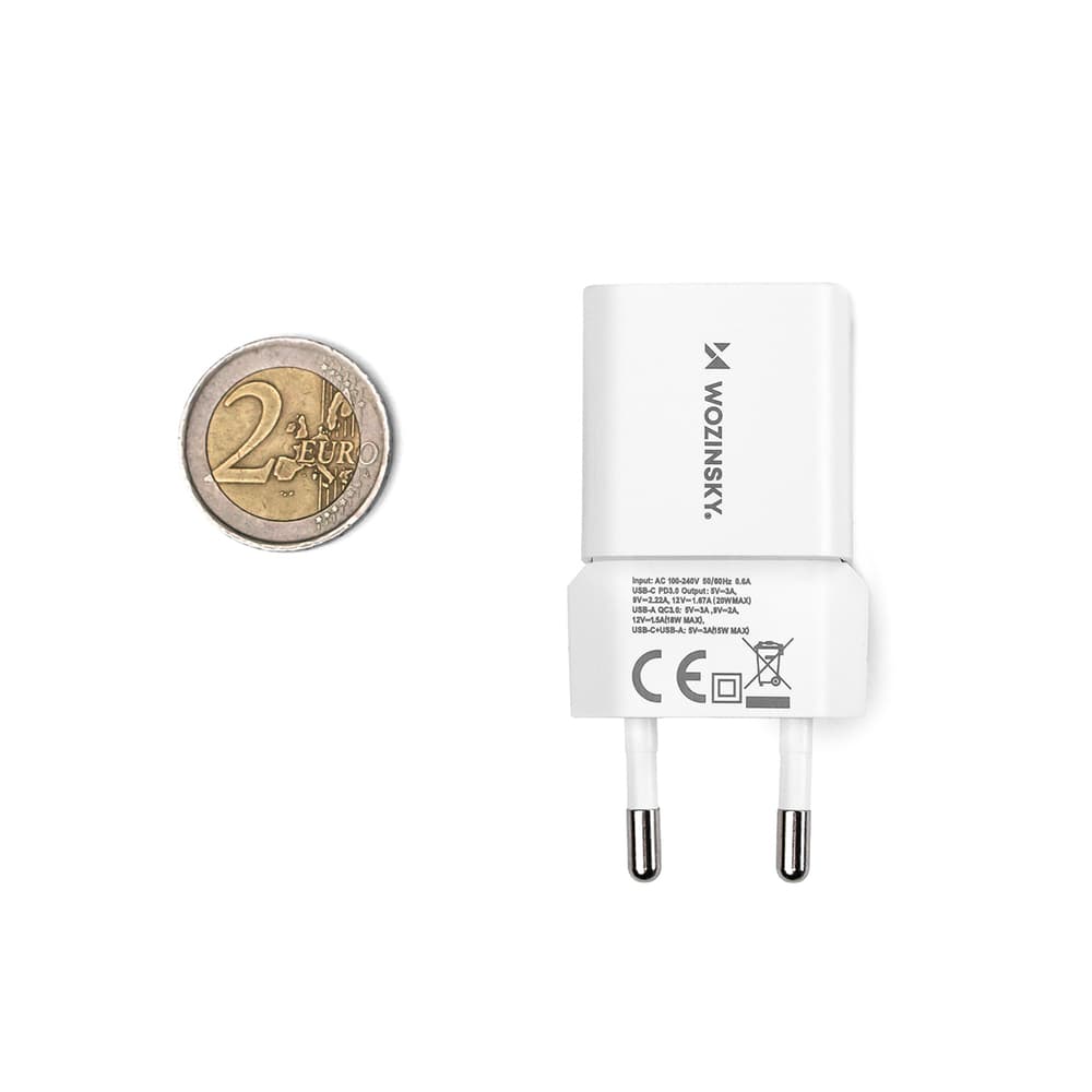 Wozinsky CMWCW 20W USB-C / USB-A zidni polnilnik – bel 2
