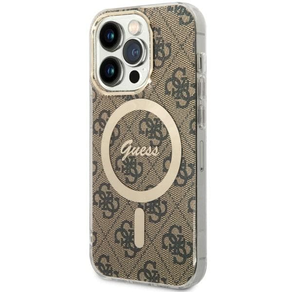 Ovitek Guess GUHMP14LH4STW za iPhone 14 Pro 6.1" – rjav 4G MagSafe