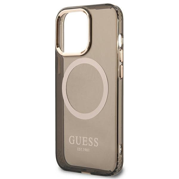 Guess Gold Outline Translucent MagSafe etui za iPhone 13 Pro Max - črna 6
