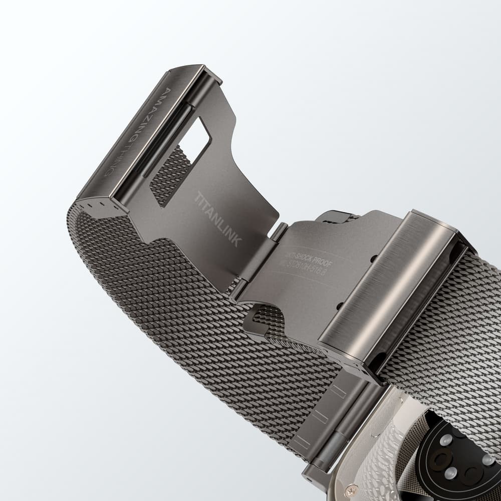 AmazingThing Titan Premium Metal Band za Apple Watch 38-49 mm, srebrn 5