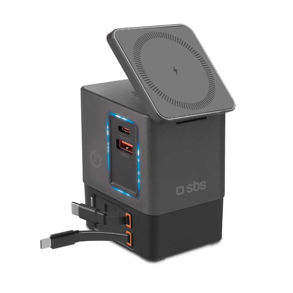 Postaja SBS Power Dock 6-v-1 z MagSafe, stojalo, USB-C kabli 65W, črna