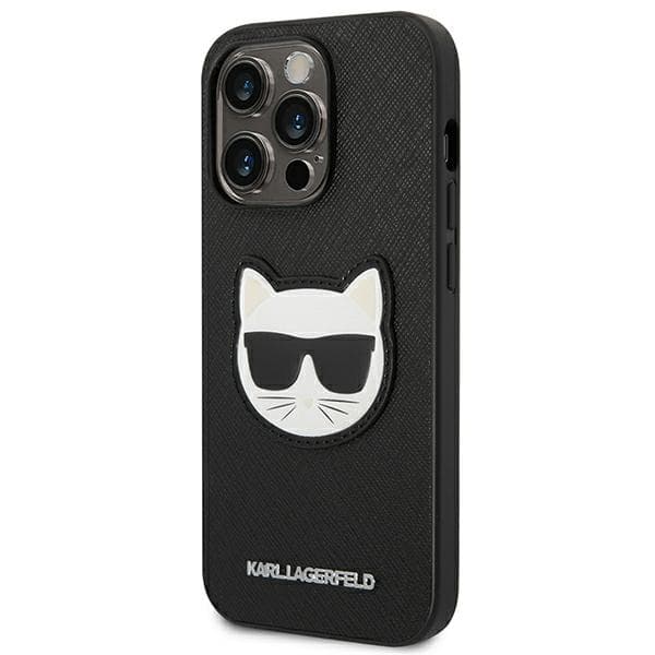 Karl Lagerfeld Saffiano Choupette ovitek za iPhone 14 Pro Max - Črna 2