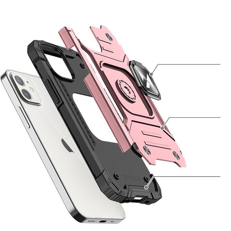 Wozinsky Ring Armor ovitek za iPhone 14, zlat, s stojalom in obročem 4