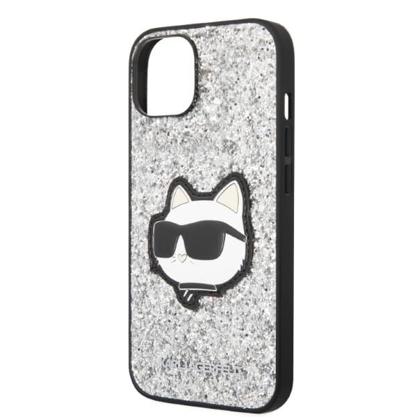 Karl Lagerfeld Glitter Choupette Patch etui za iPhone 14 Plus 6.7" srebrno 6