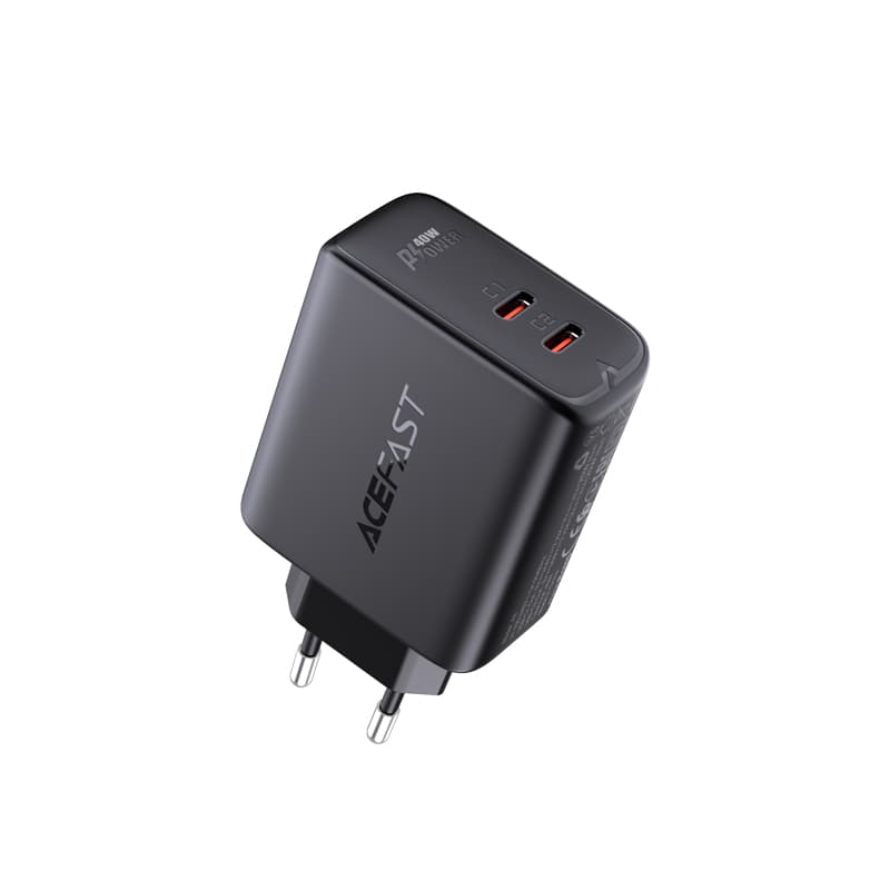 Acefast polnilnik 2x USB-C 40W, PD, QC 3.0, AFC, FCP, črn (A9) 3