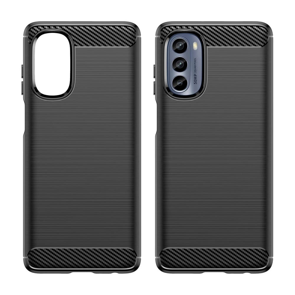 Carbon ovitek za Motorola Moto G62 5G - črn