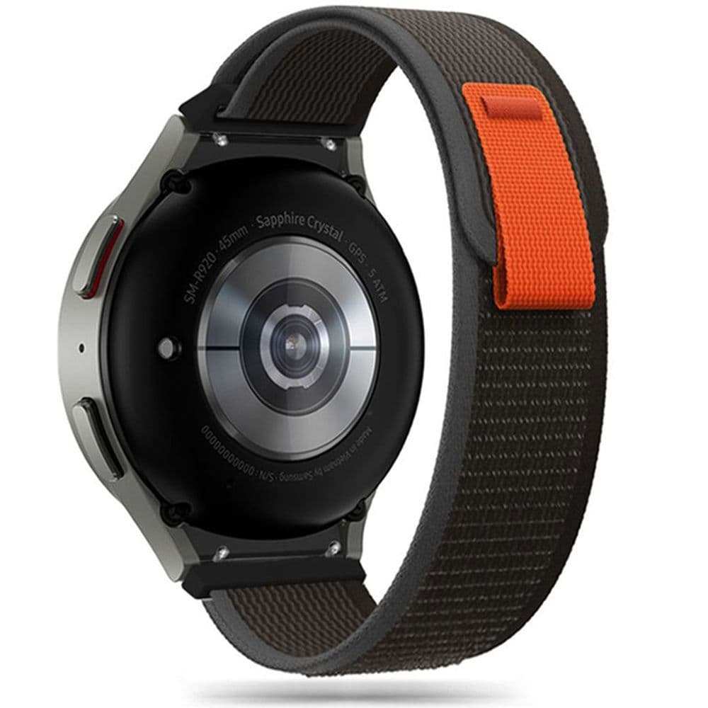 Tech-Protect Najlonski pašček za Samsung Galaxy Watch 4/5/5 Pro/6/7/FE, Črno-Oranžen
