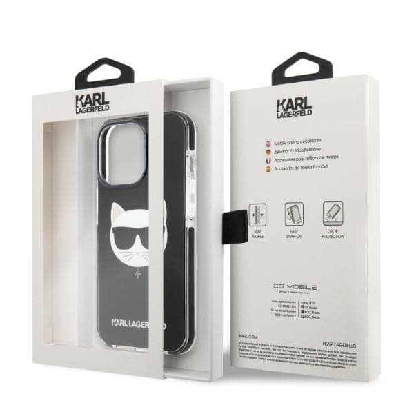 Karl Lagerfeld Choupette Head ovitek za iPhone 13 Pro Max, črn 8