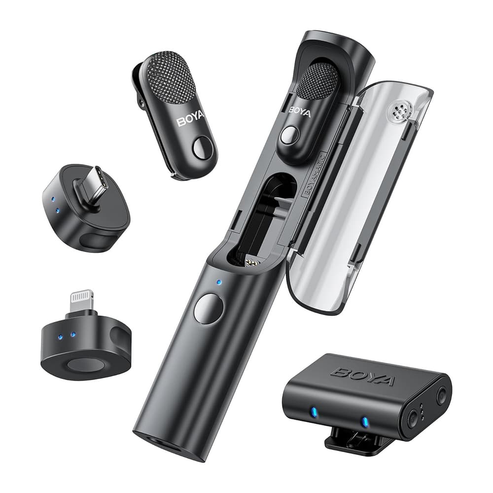 BOYA MAGIC-02 brezžični mikrofon 2.4GHz USB-C, Črna