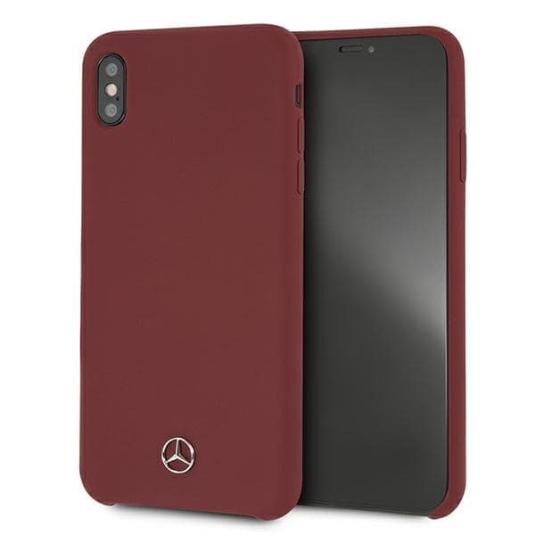 Etui Mercedes Silicone Line za iPhone Xs Max - rdeč