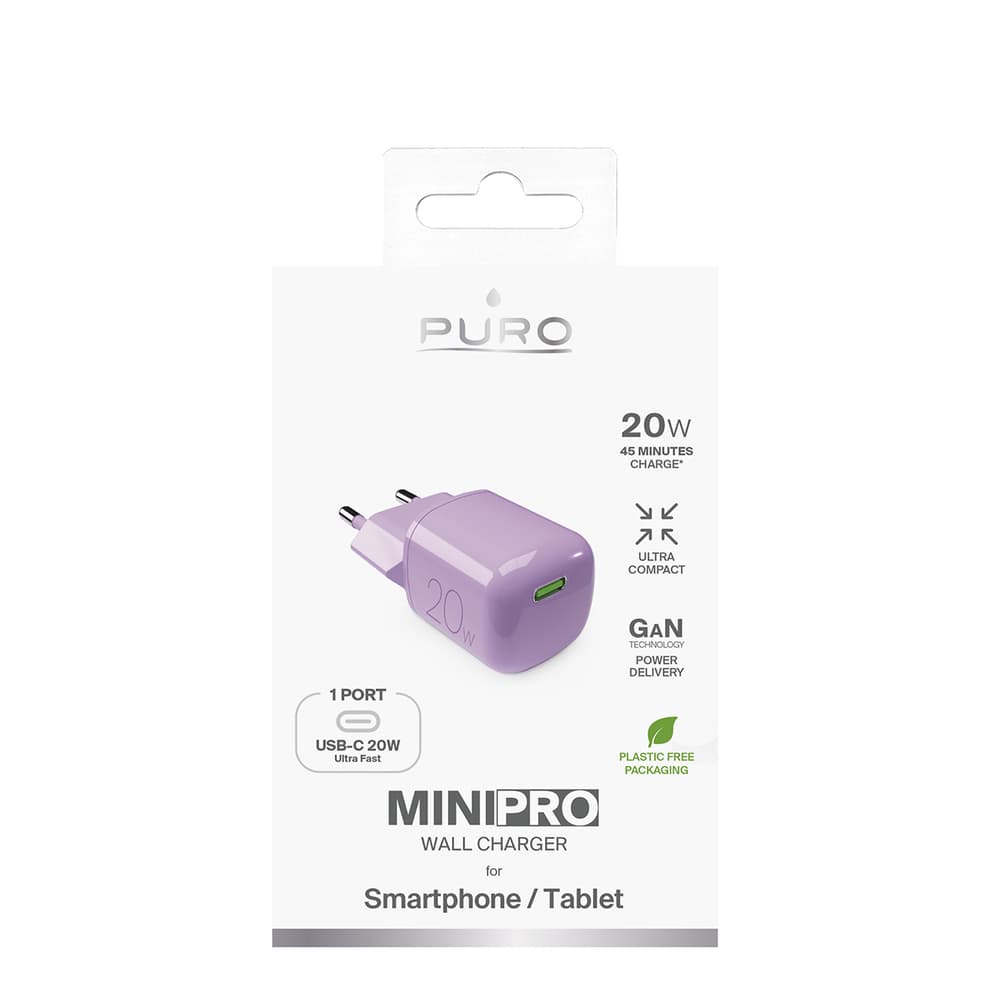 Puro 20W GaN USB-C zidni polnilnik - roza 2