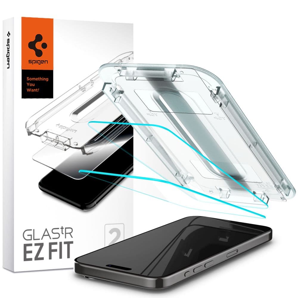 Zaščitno steklo Spigen Glas.tR EZ Fit za iPhone 15 Pro Max - 2 kosa