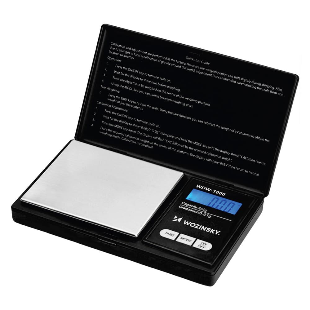 Wozinsky WDW-1000 precizna tehtnica 200g/0.01g, osvetljena - črna