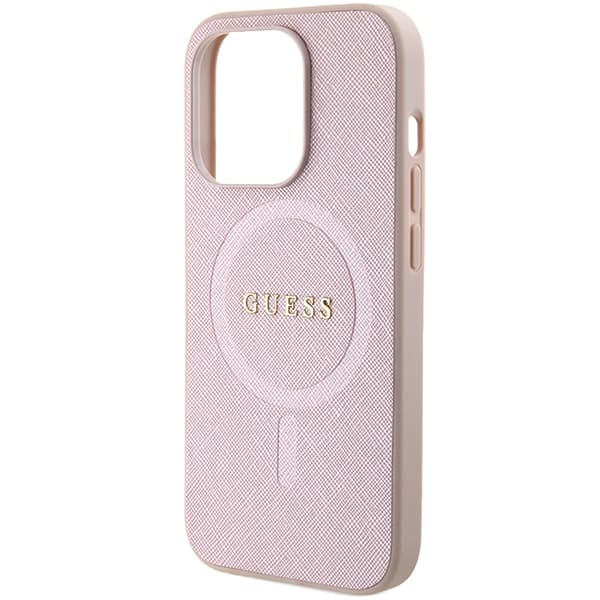 Guess Saffiano MagSafe ovitek za iPhone 15 Pro - roza 5