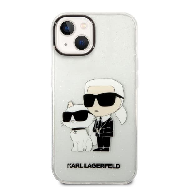 Karl Lagerfeld Glitter Karl & Choupette etui za iPhone 14 Plus - prozoren 3