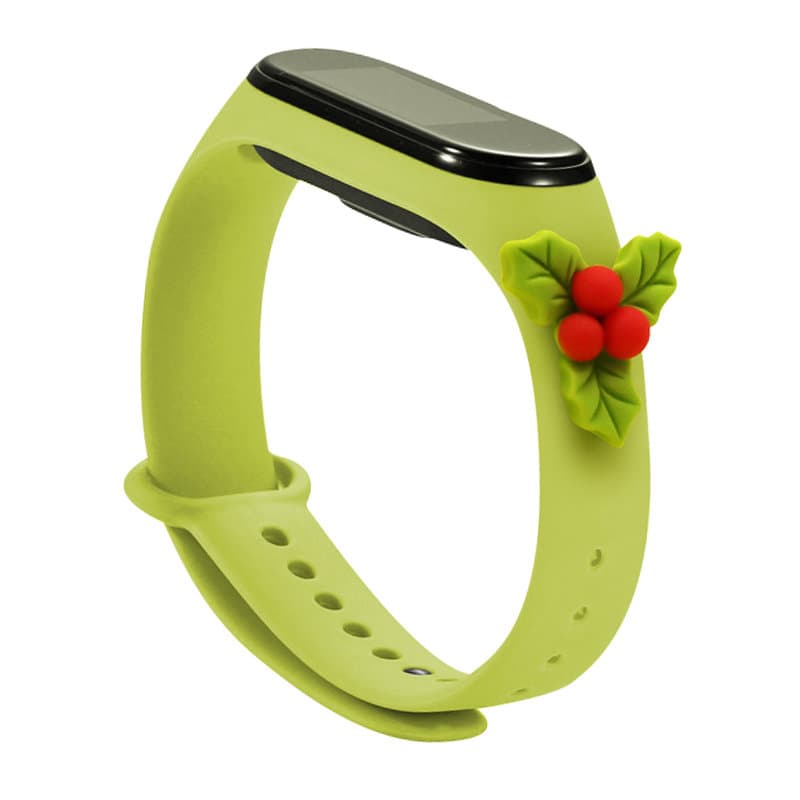 Hurtel božični pašček za Xiaomi Mi Band 5/6, zelen, omela