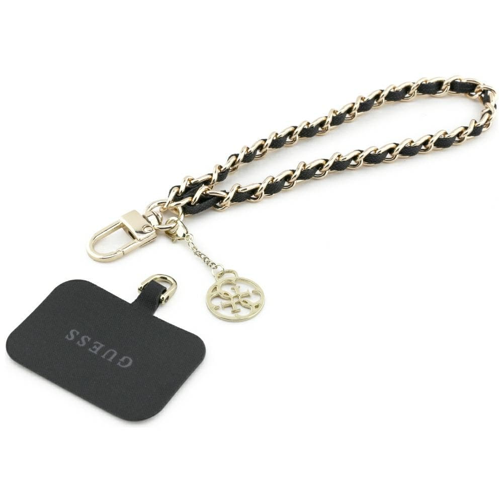 Guess Universal Hand Strap torbica Saffiano Chain 4G Charm - črna 2