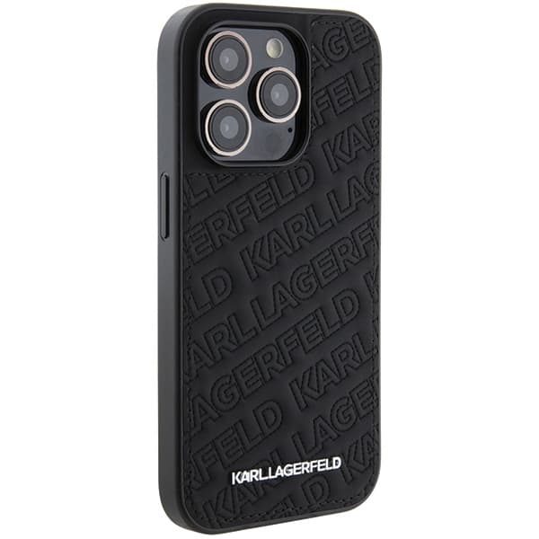 Karl Lagerfeld ovitek za iPhone 15 Pro - črn, prešit 4