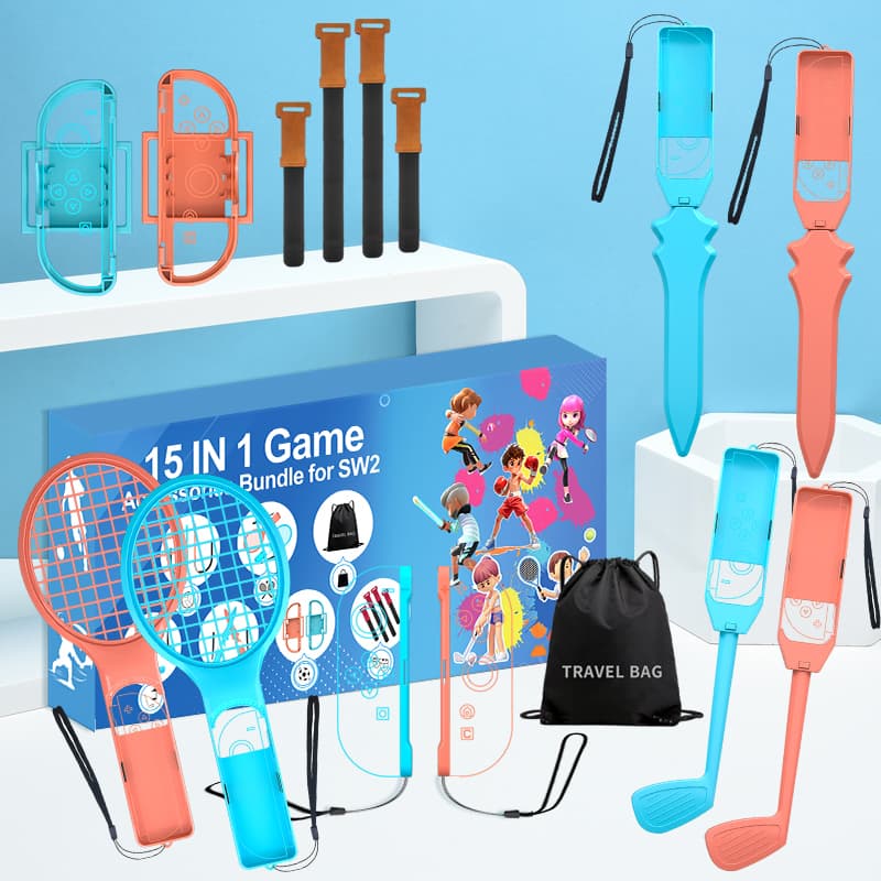 Nintendo Switch 15-delni družinski paket dodatkov 2 - Oranžno-modra 2